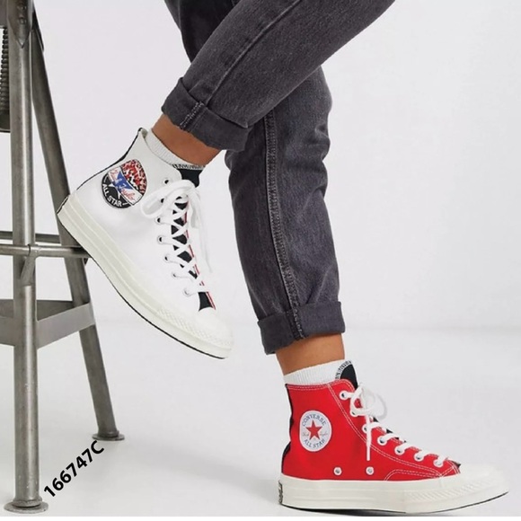 Converse Chuck 70 Hi “Logo Play” White/University Red, unisex Sneakers - Picture 1 of 8